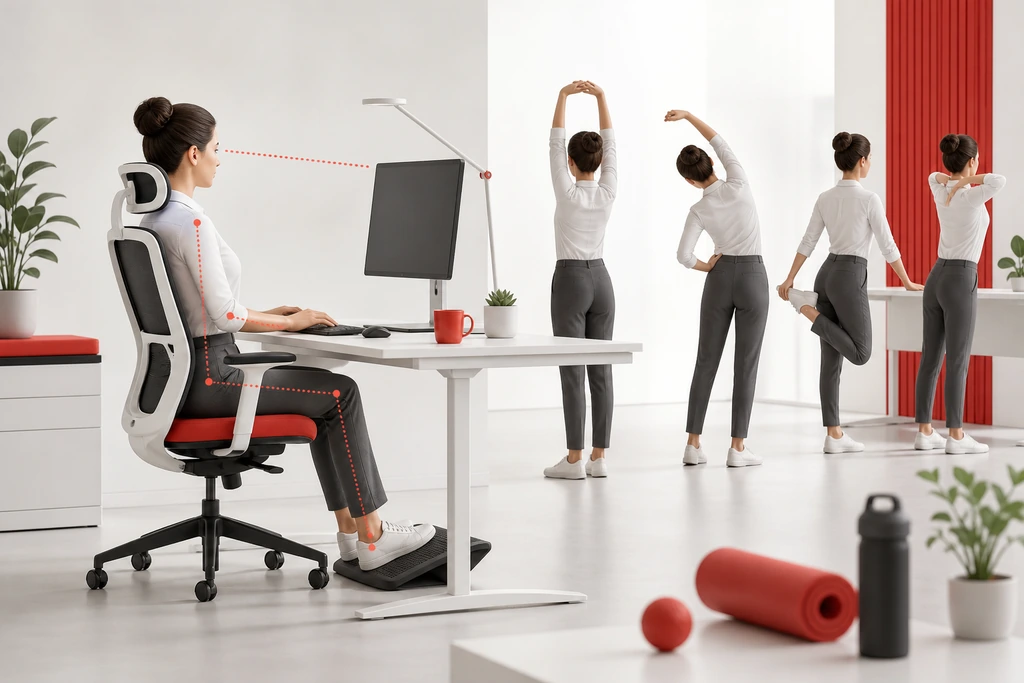 Pautas ergonómicas y descansos activos en puestos de trabajo